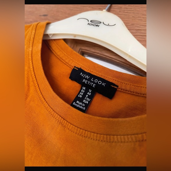 Ladies Mustard & Black Short Sleeve Slogan ‘Bonsoir’ T-Shirt - Picture 4 of 4